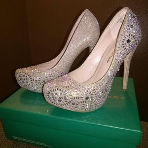 Lauren Lorraine Nude Crystal heels